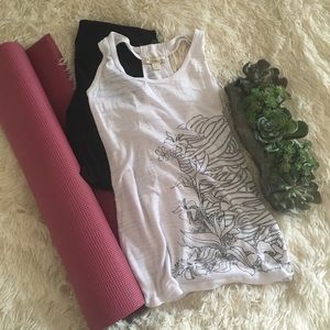 White Forever 21 Yoga Tank with Black Design!